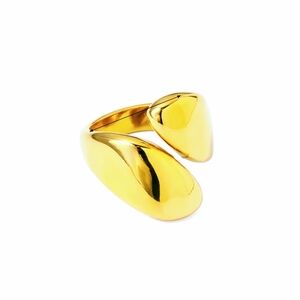 Stainless Steel Gold Plated Women's Wrap Ring